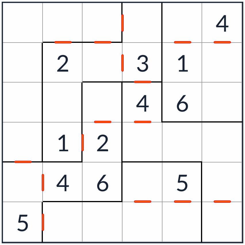 irregular consecutivo sudoku 6x6 quebra -cabeça