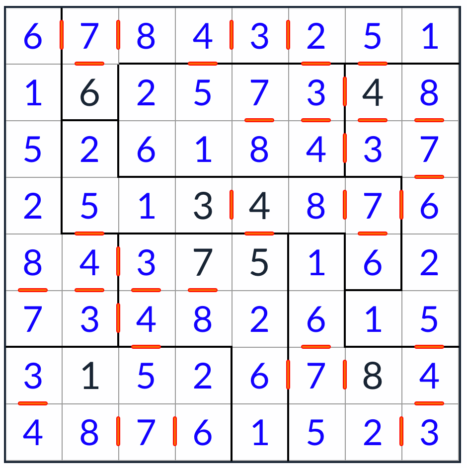 anti-knight consecutivo consecutivo sudoku 8x8 Solução