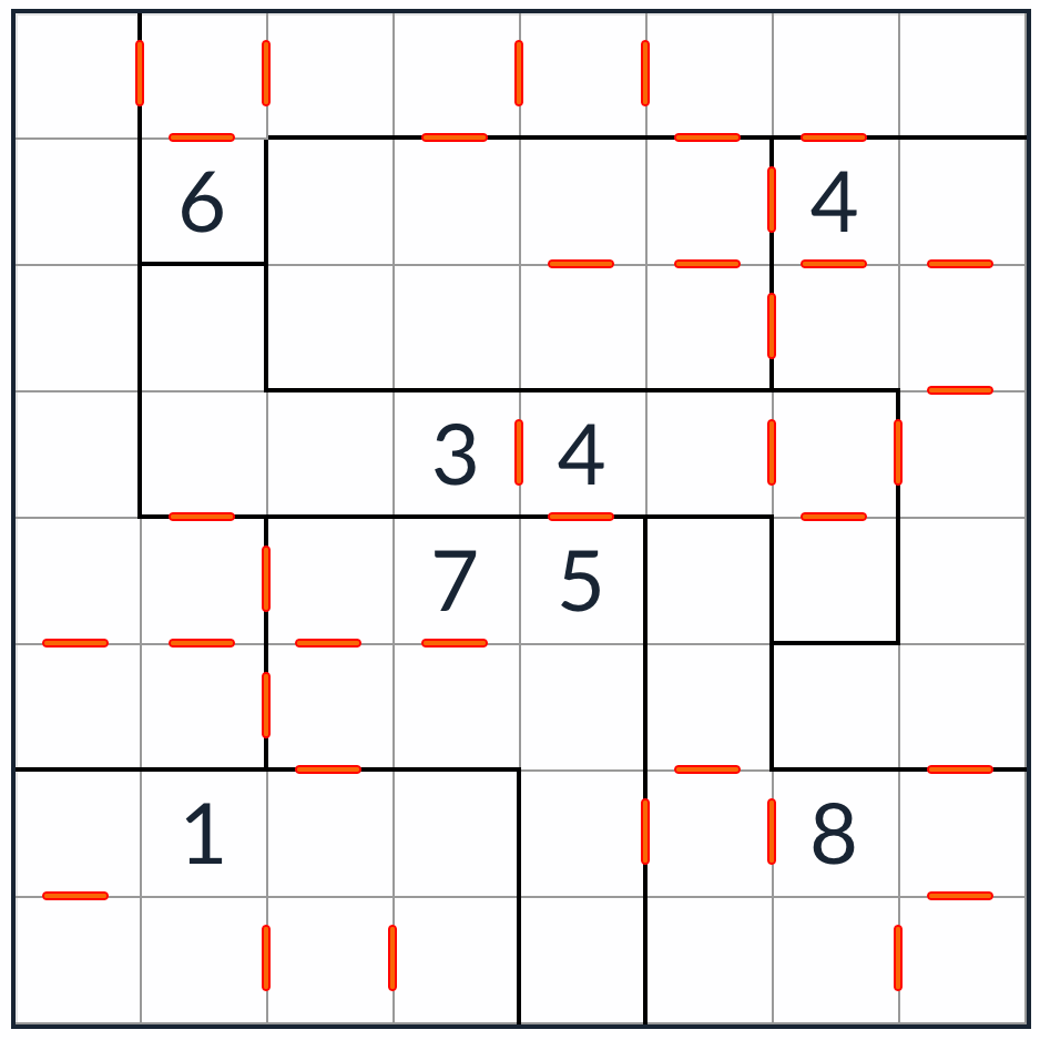 Anti-Night Irregular Consecutive Sudoku 8x8