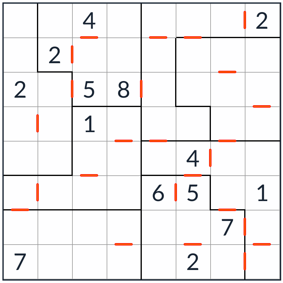 Irregular consecutivo sudoku 8x8