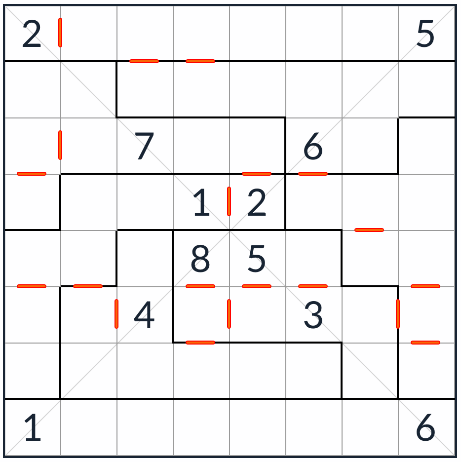 diagonal irregular consecutivo sudoku 8x8 quebra -cabeça