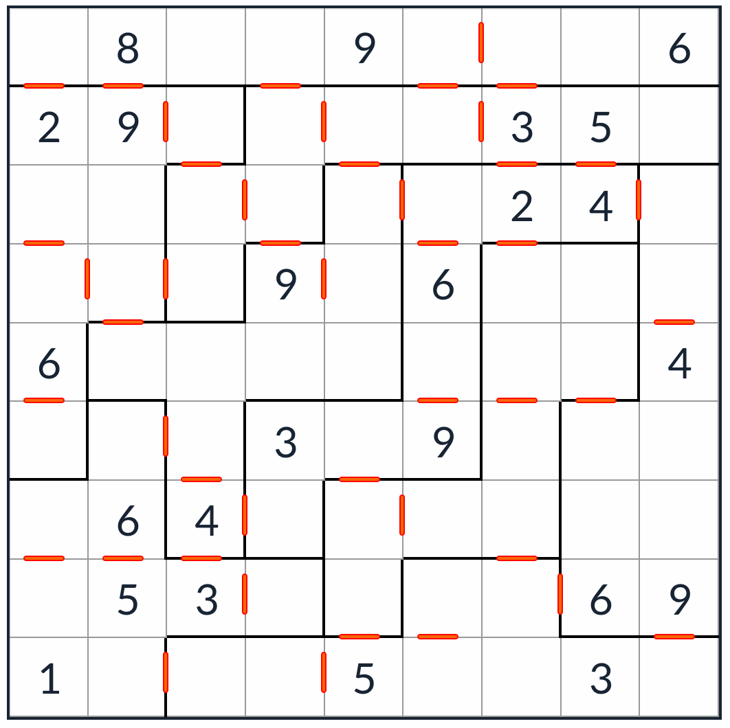 Sudoku consecutivo irregular