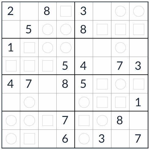 Sudoku 8x8 uniforme