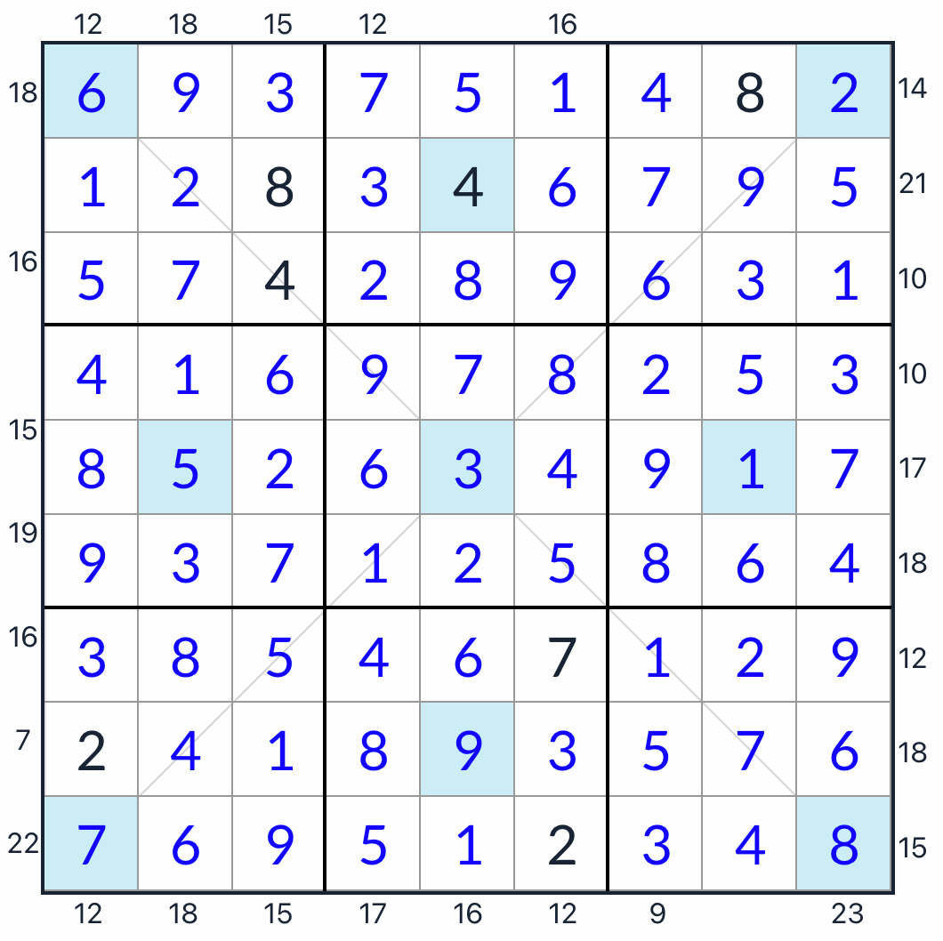 diagonal girandola quadro sudoku solução