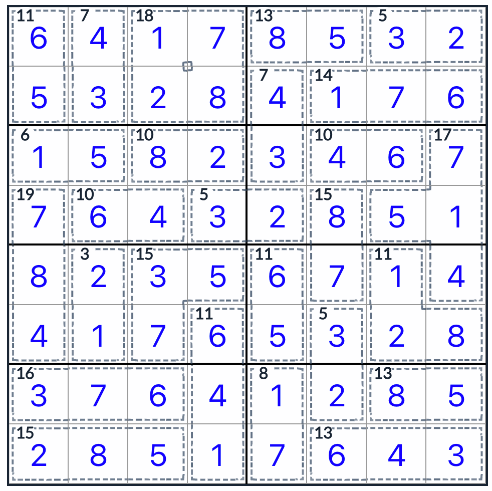 anti-knight killer sudoku 8x8 Solução