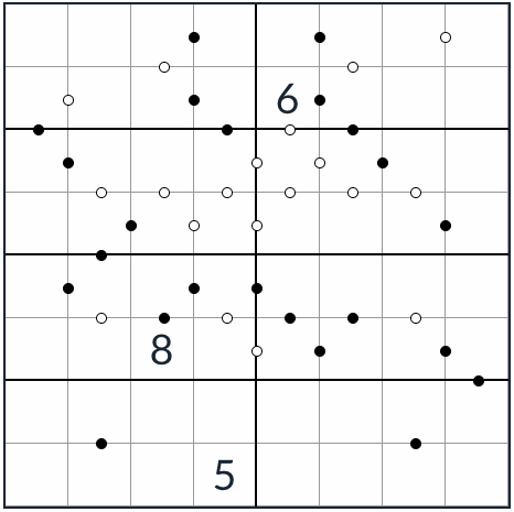 Anti-Night Kropki Sudoku 8x8