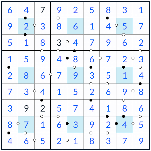 Center Kropki Sudoku Solução