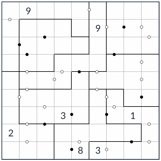solução irregular de kropki sudoku