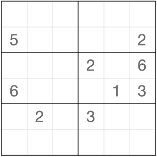 Sudoku Não Consecutivo 6x6