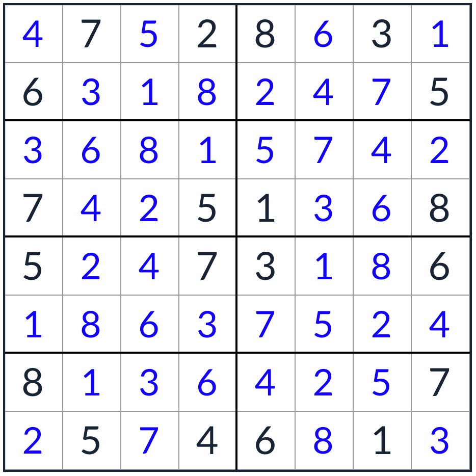 Solução sudoku não consecutiva anti-knight