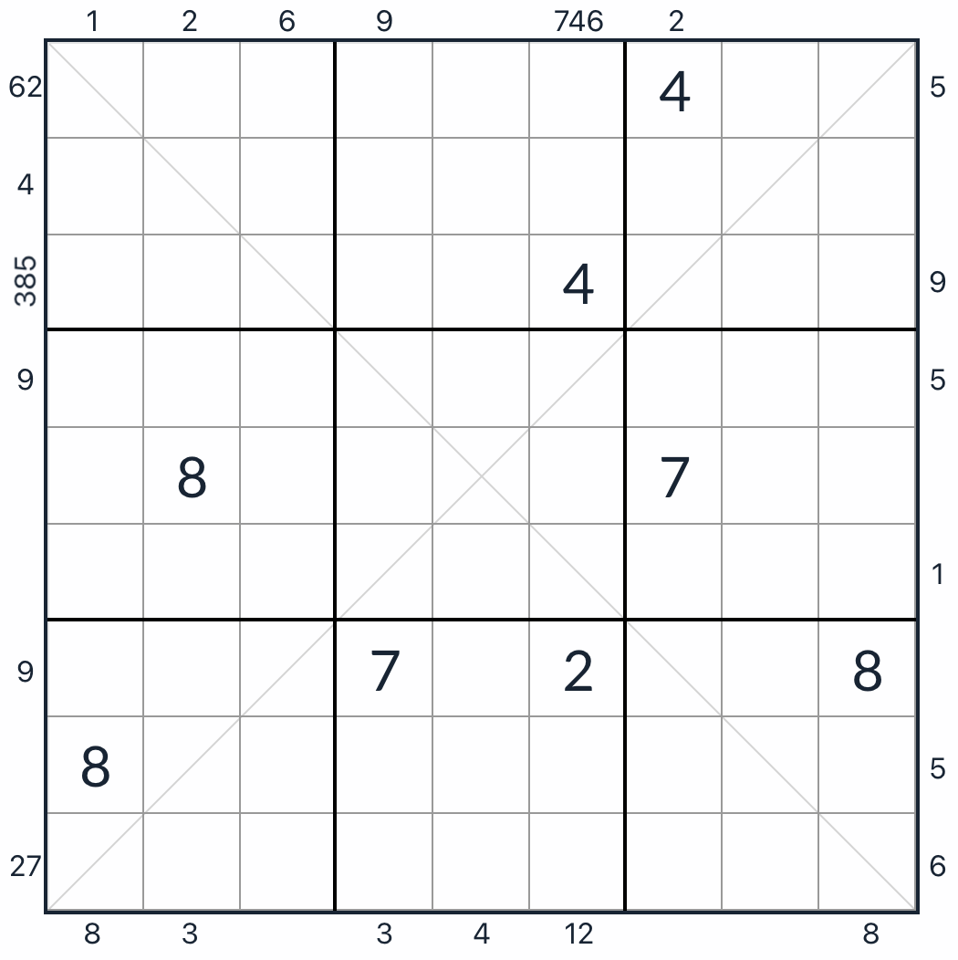 Diagonal anti-king fora de Sudoku