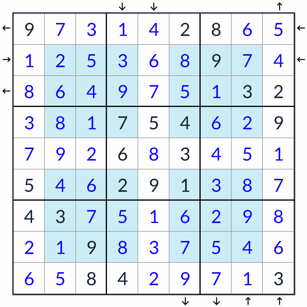 Anti-Knight Hyper Rossini Sudoku Solução