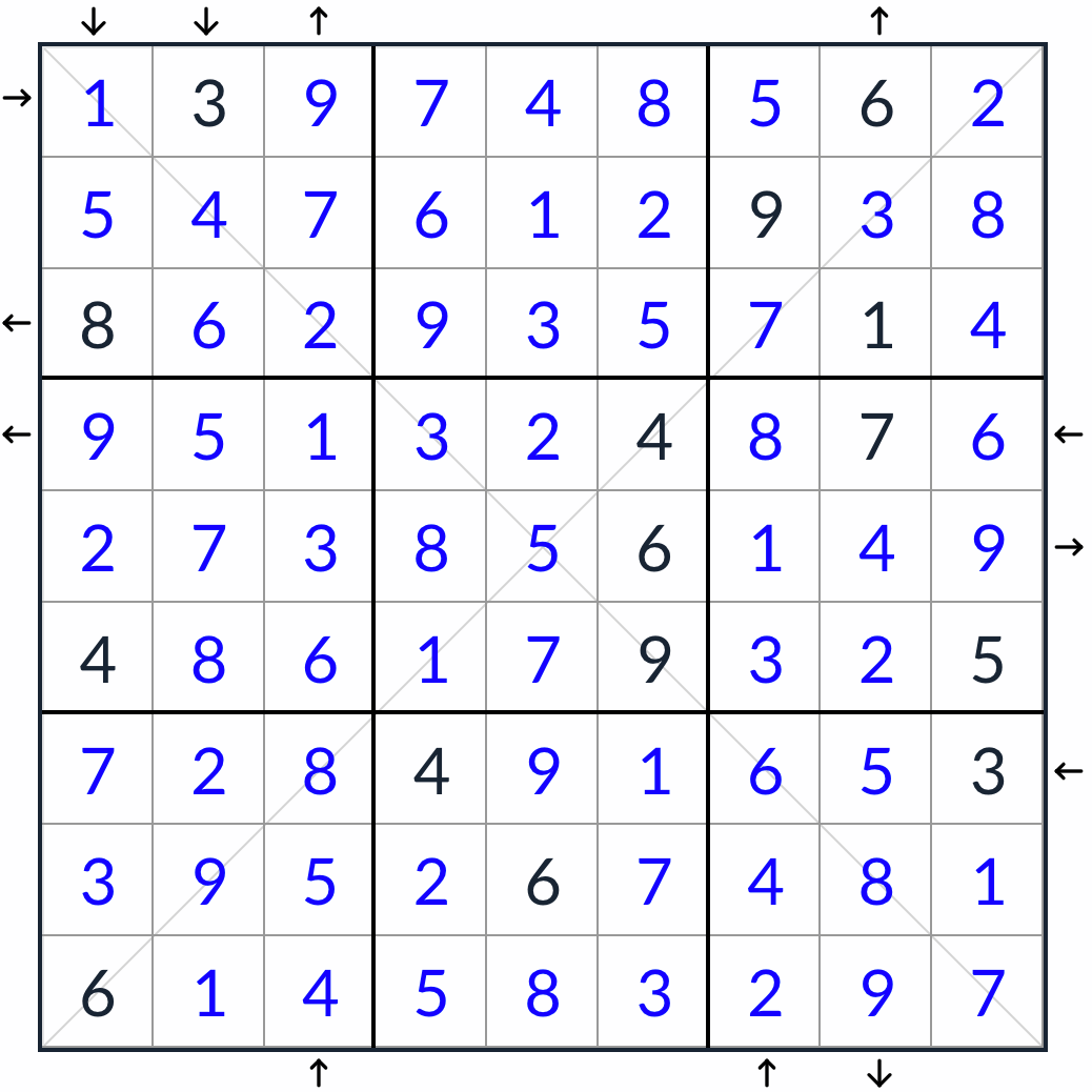 diagonal Rossini Sudoku Solução