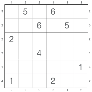Sudoku arranha-céu 6x6