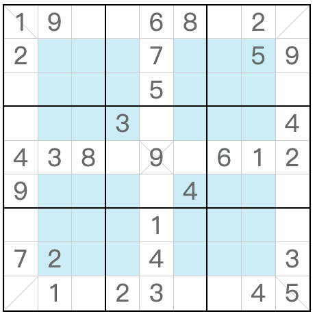 Hyper Sudoku diagonal correspondente gêmeo